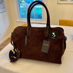 Claudia Firenze Row dupe Margaux style Brown suede bag
